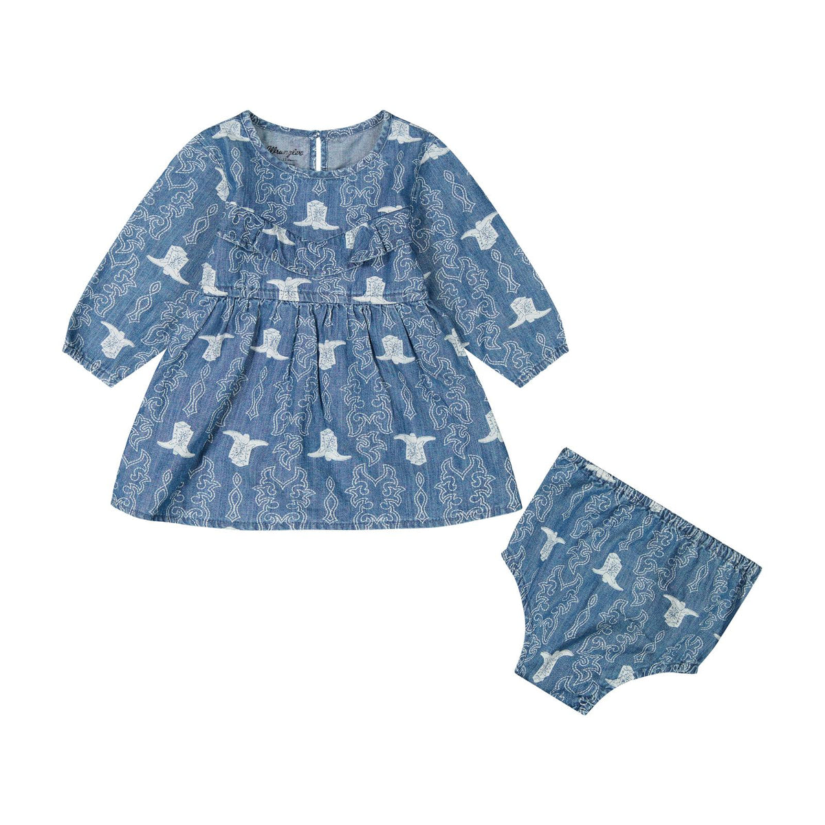 Wrangler® Baby Girls Denim Dress bodysuit
