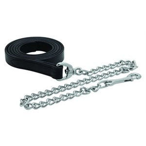 Black Leather Lead W/20 Chain