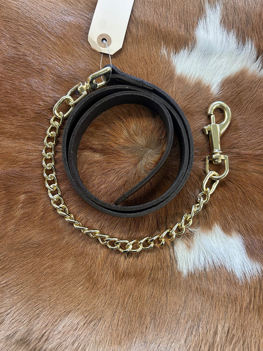 3/4 Lead Strap Brown/Gold Chain