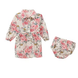 White Floral Baby Girl Wrangler Dress