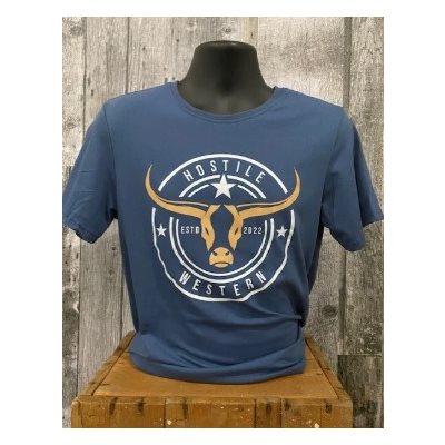 Mens T Shirt Blue Logo Rond