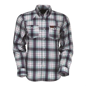 Mens L/S Blue/Turq Plaid Shirt Murphy