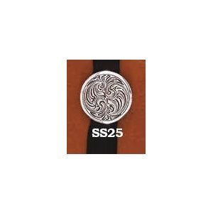 Round English Silver Scarf Slide