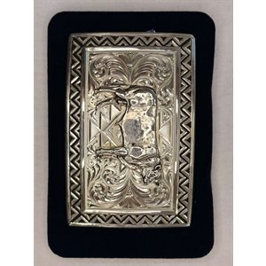 Rect Silver Champion Bull Buckle