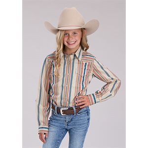 Girls L/S Southwest greenical Stripe Shirt