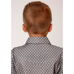 Boys L/S Diamond grey Roper Shirt