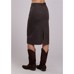 Jupe roper en jean marron pour femme