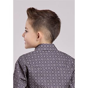 Boys L/S Plum Foulard Roper Shirt