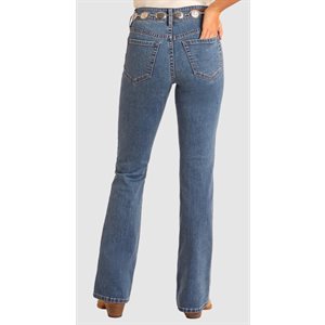Jeans Two Tone High Rise Boot
