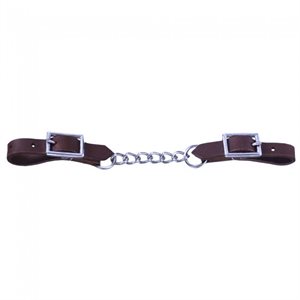 Dr Single Chain Leather Curb Strap Medium Brown