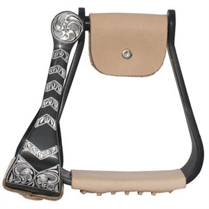 Black Aluminum Engraved Stirrup