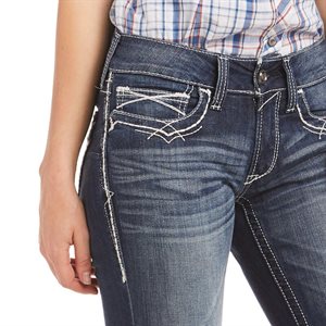Ladies Md Rise Boot Entwined Marine Jeans