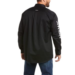 Men Ariat logo black twill shirt