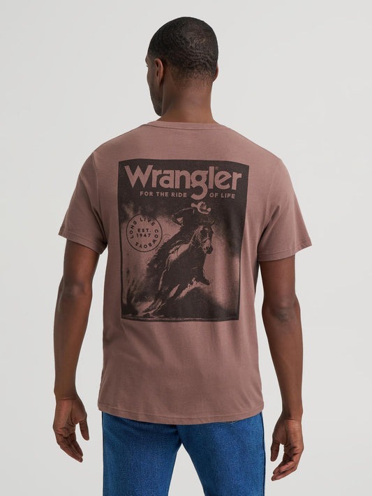 Wrangler men t-shirt coffee Ride of live