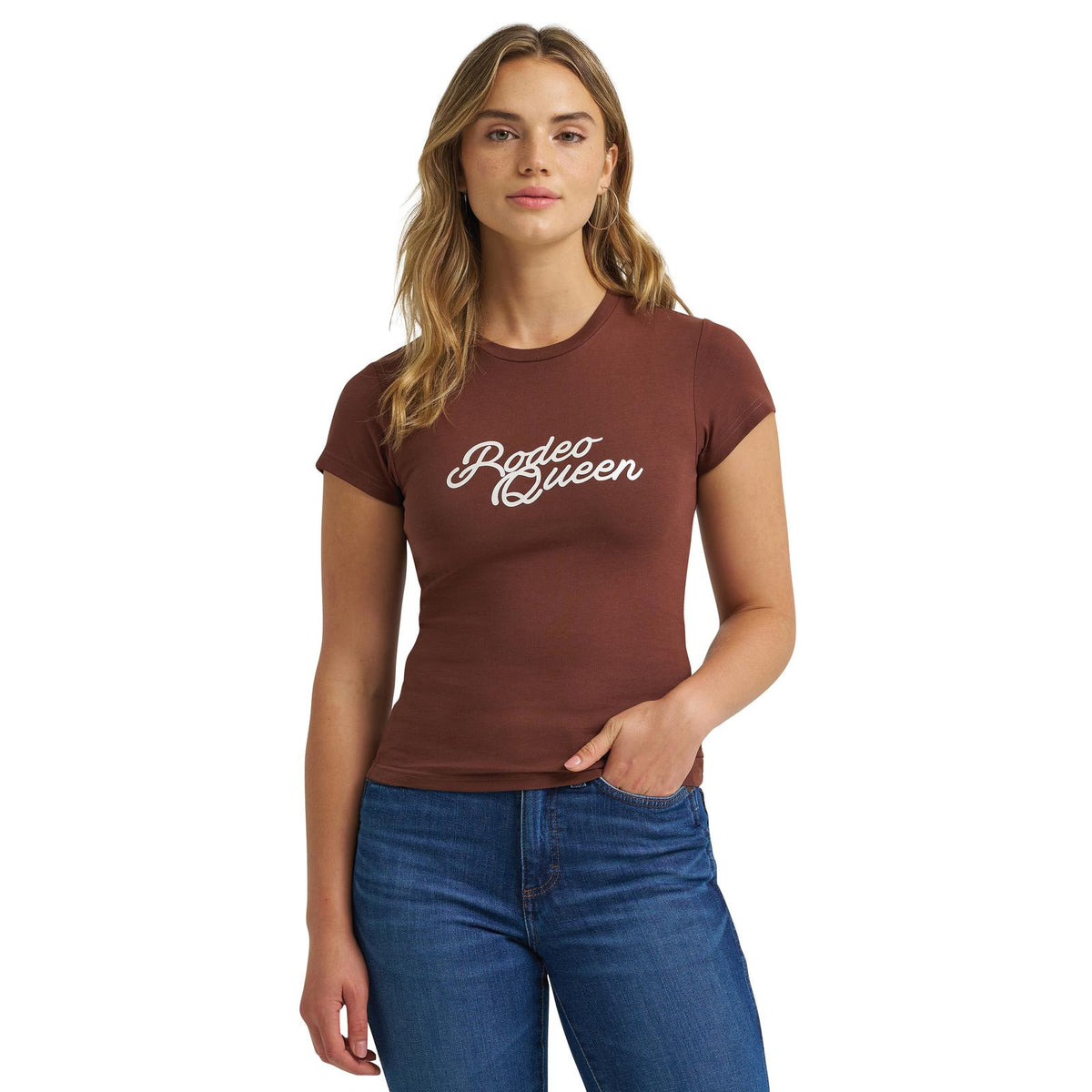 Wrangler women t-shirt Rodeo Queen brown