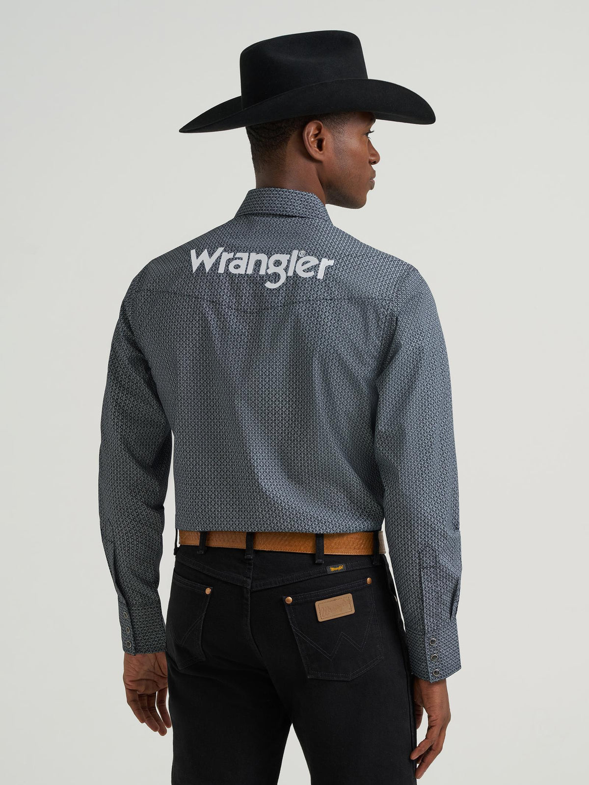 Wrangler men shirt black logo blue