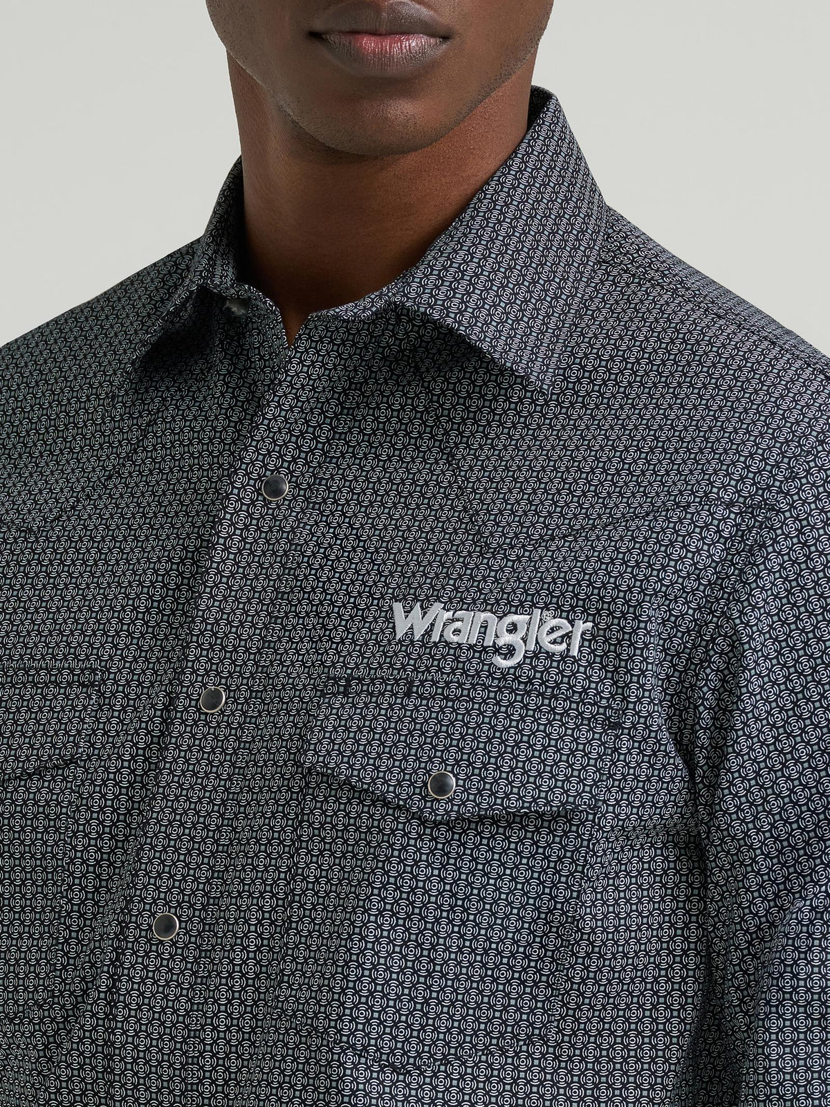Wrangler men shirt black logo blue