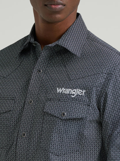 Wrangler men shirt black logo blue