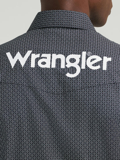 Wrangler men shirt black logo blue