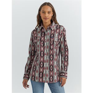 Ladies L/S Vinatge Burgundy Wrang Shirt