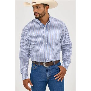 Mens L/S Blue/Red Plaid Wrangler Shirt