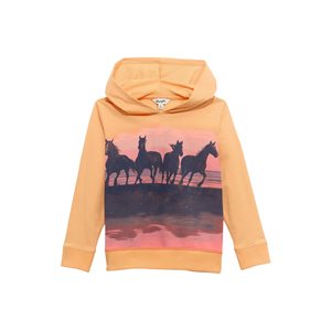 Girls Orange Horse Wrangler Hoodie