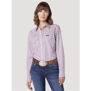 Ladies L/S Red Stripe Wrangler