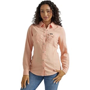 Ladies L/S Peach Snap Wrangler Shirt