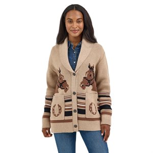 Ladies Tan Cardigan Wrangler