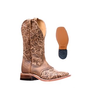 Bottes western Boulet pour femmes, bout carré, tannées