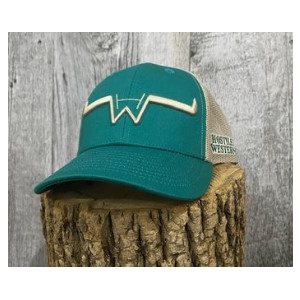 Junior Cap Teal Logo Tan