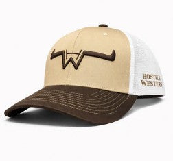 Hostile western cap Beige& brown/white