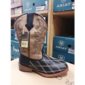 Kids Black/Tan Roper Boots