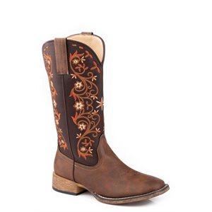 Bottes Roper carrées marron pour femme