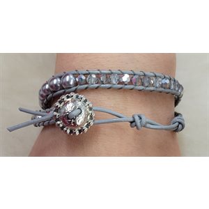 Bracelet Pearl & grey