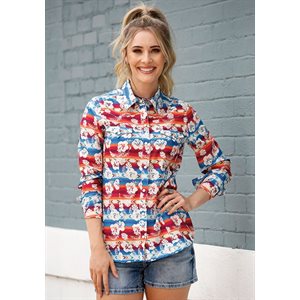 Ladies L/S Hawaiin Serape Tin Haul Shirt