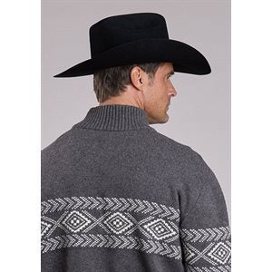 Mens 3/4 Zip grey Sweater Roper