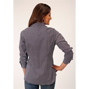 Ladies L/S Geo Burgundy Roper Shirt