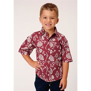 Boys Red Tropics Roper Shirt