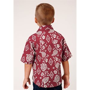Boys Red Tropics Roper Shirt