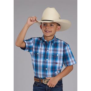 Boys S/S Picnic Plaid Roper Shirt