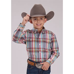 Boys L/S Clay Plaid Roper Shirt