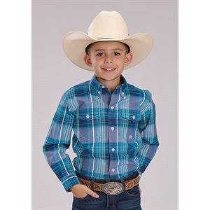 Boys L/S Meadow Plaid Roper Shirt