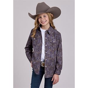 Girls Purple Haze Paisley L/S Shirt Roper