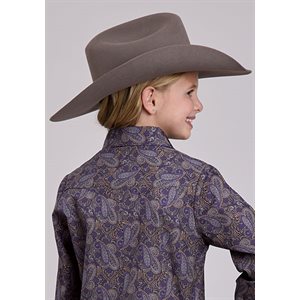 Girls Purple Haze Paisley L/S Shirt Roper