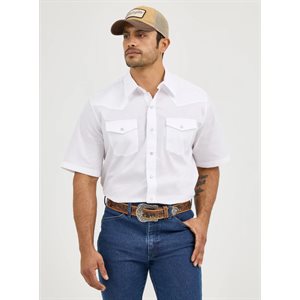 Mens S/S White Wrangler Shirt