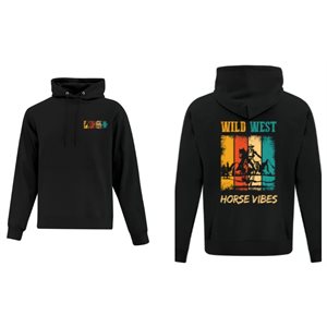 Hoodie Wild West Horse Vibes Black