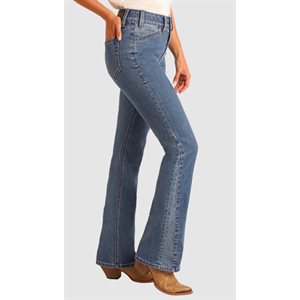 Jeans Two Tone High Rise Boot