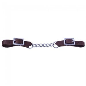 Dr Single Chain en cuir avec sangle de gourmette, marron moyen