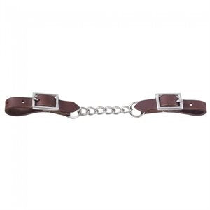 Dr Single Chain en cuir avec sangle de gourmette, marron moyen